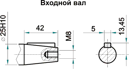 Габаритные и присоединительные размеры Ч-80